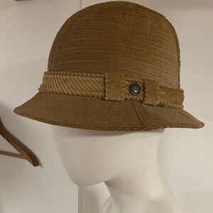 Travler Vintage Tan Corduroy Cloche Hat